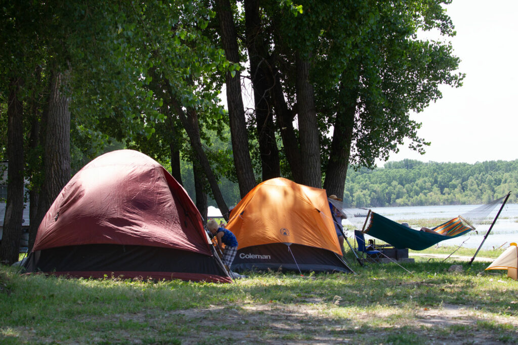 Tent camping at Swanson Reservoir State Recreation Area. Photo by Julie Geiser.