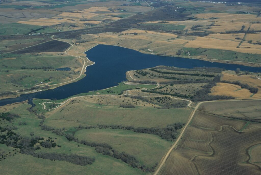 Aerial shot of Summit Lake