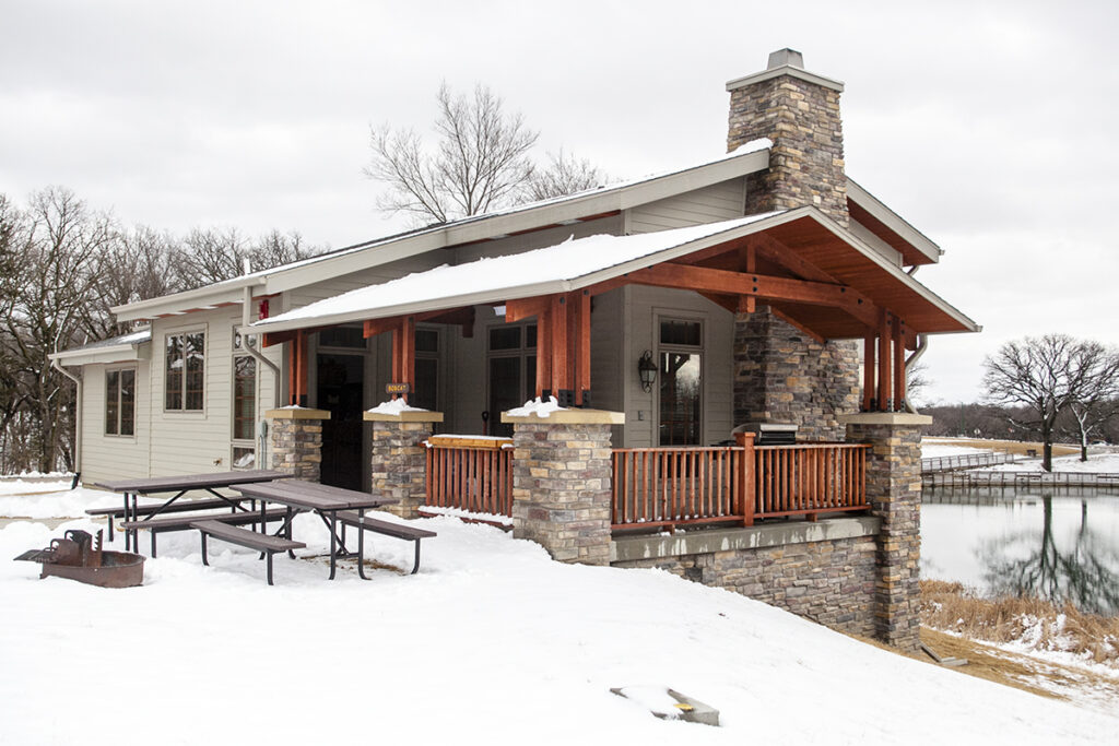 Ponca State Park lodges in the winter.