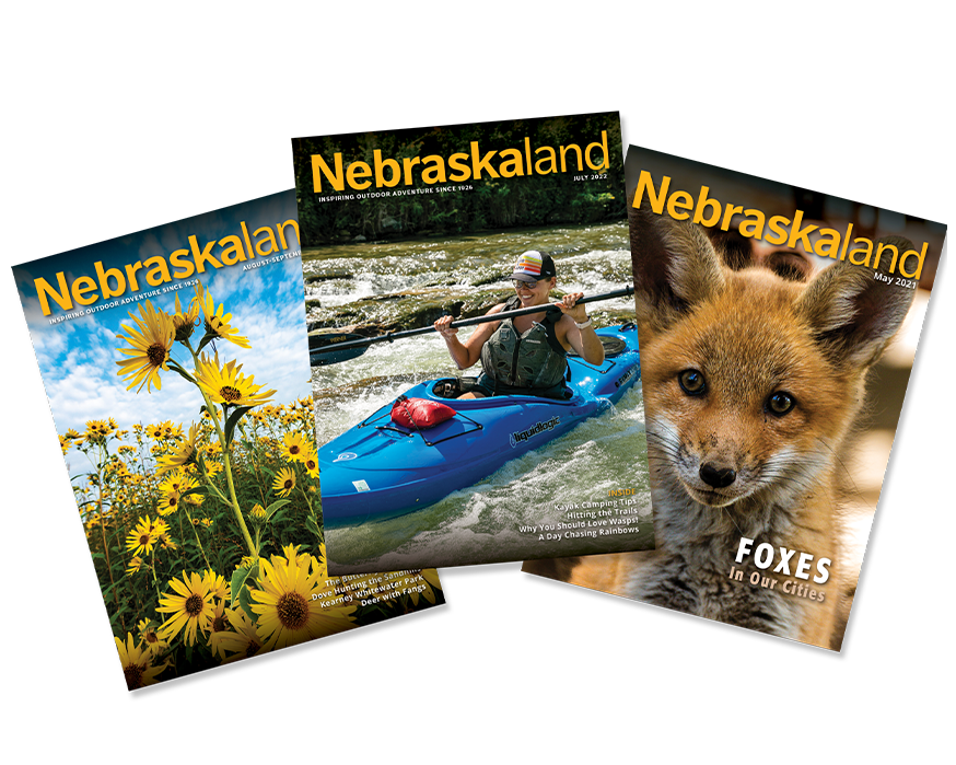 Multiple covers of Nebraskaland Magazine for gift subscription