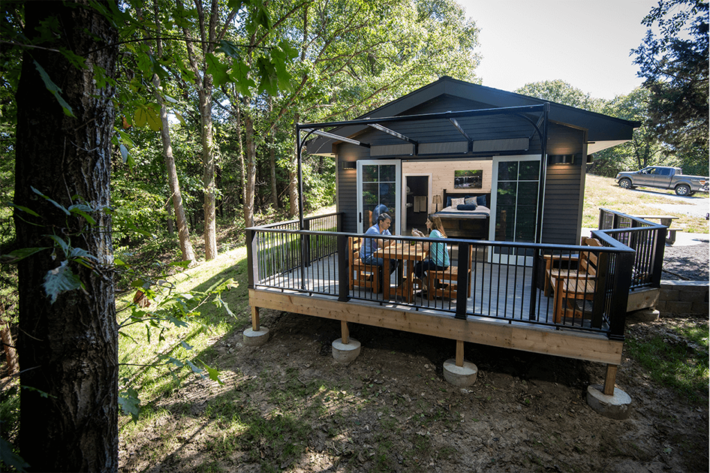 two people enjoying nature in one of Nebraska state park's lodging