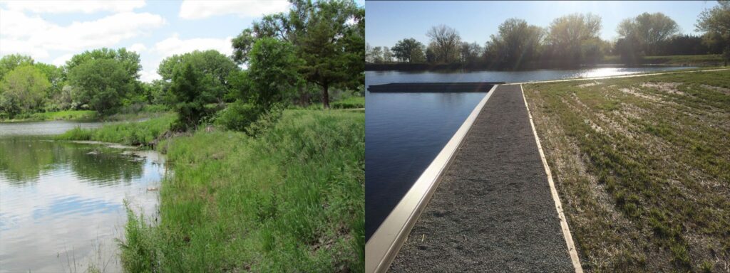 A newly renovated lake edge.