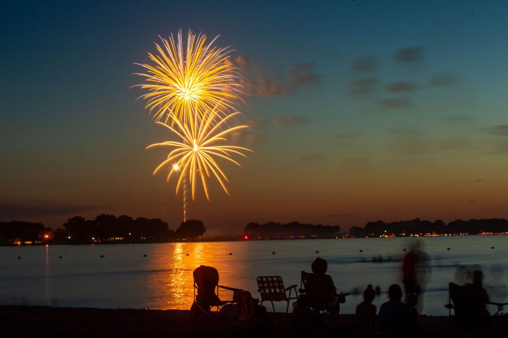 Johnson Lake SRA; July; fireworks; swimming; beach;