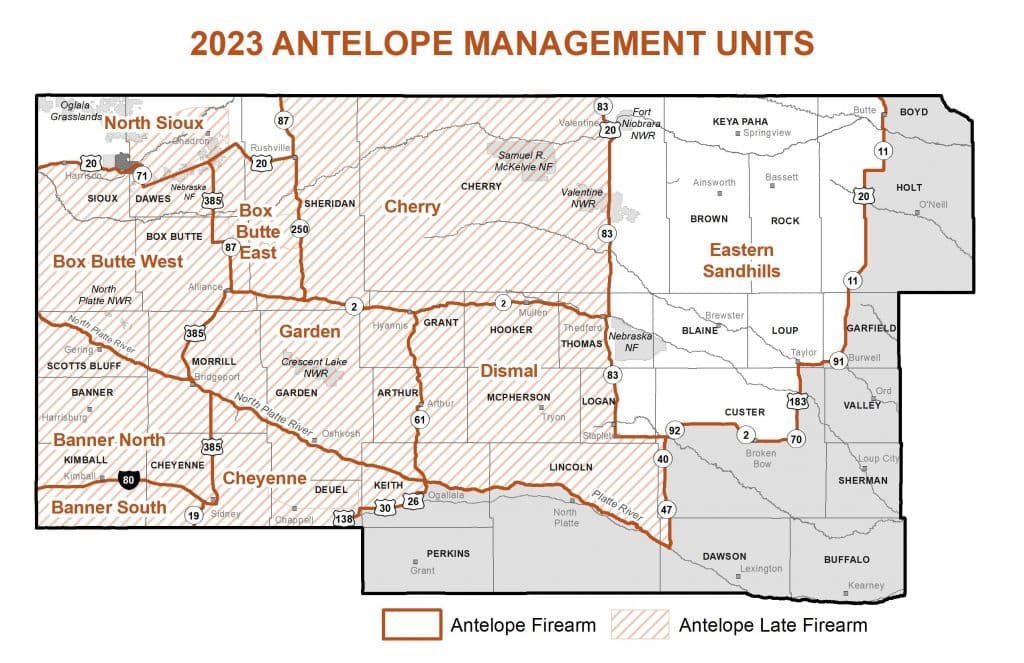 2023 antelope hunting unit map Nebraska