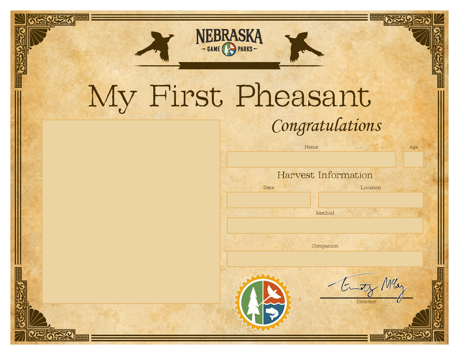 Certificate Pheasant