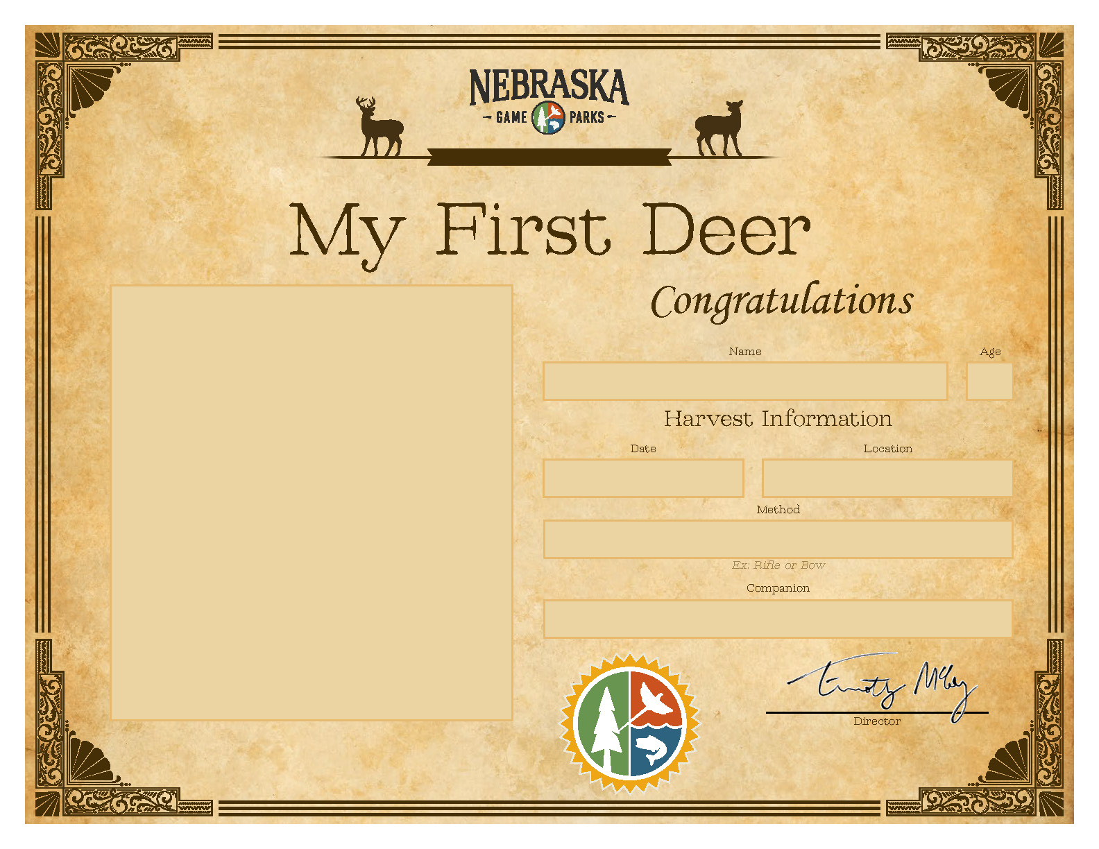 Certificate Deer