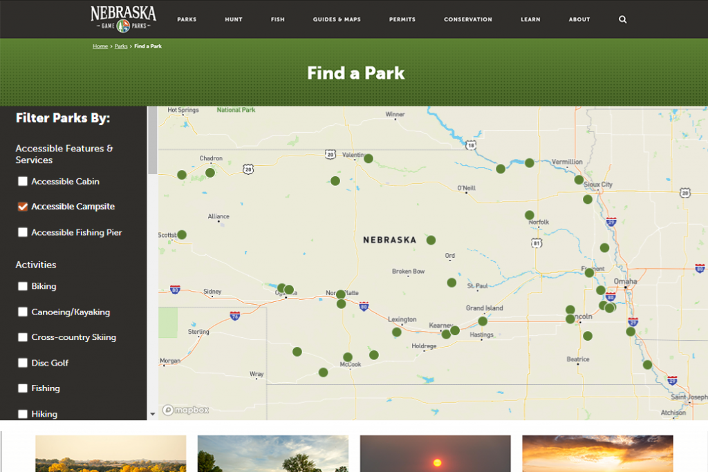 image of find a park interactive map