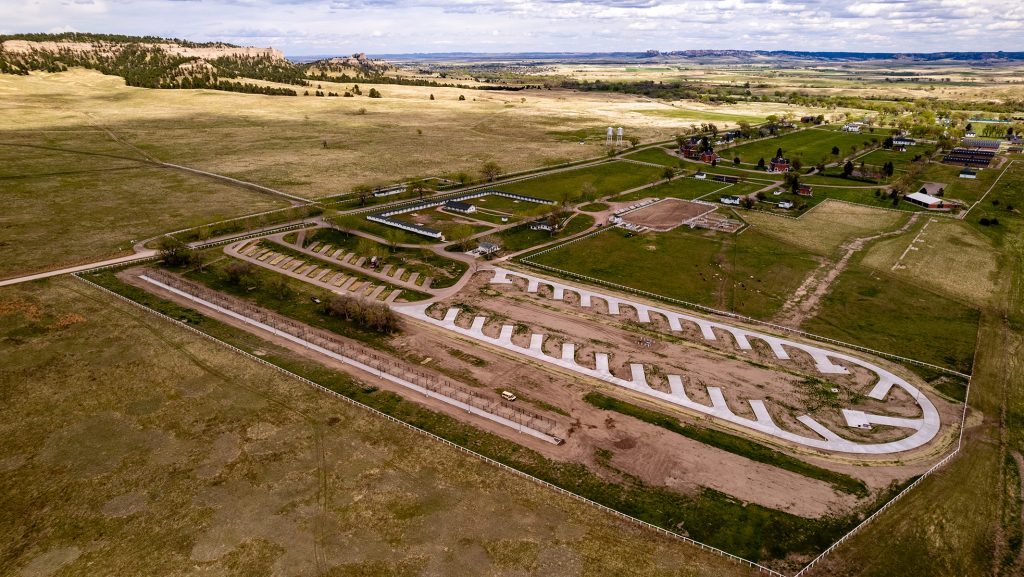 Aerial view of the expanded Mare Barn Campground