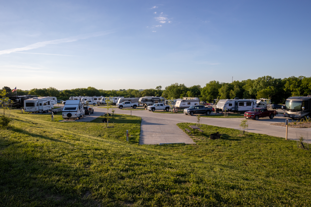a wide angle campground view