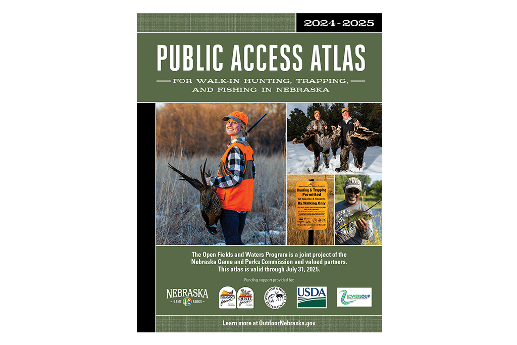 Front cover of the 2024-2025 Nebraska Public Access Atlas