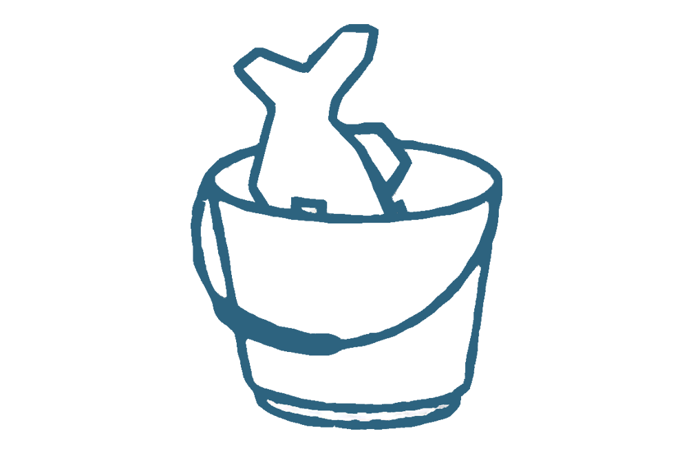 ice fishing bucket illustration