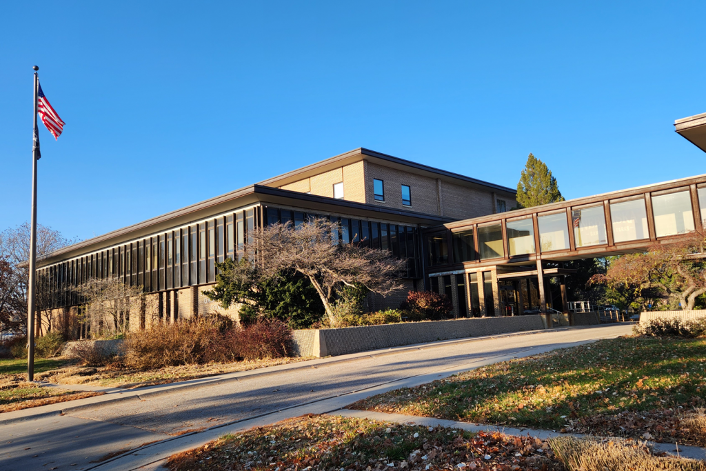 Lincoln Headquarters building of the Nebraska Game and Parks Commission during winter.