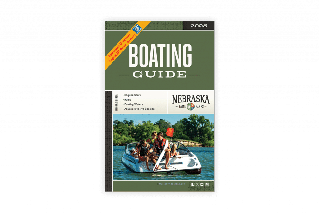 Front cover of the 2025 Nebraska Boating Guide