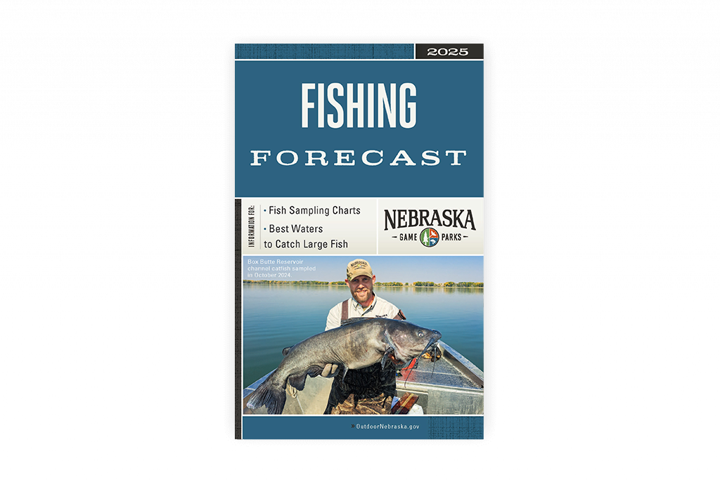 2025 cover of the Nebraska Fishing Forecast publication