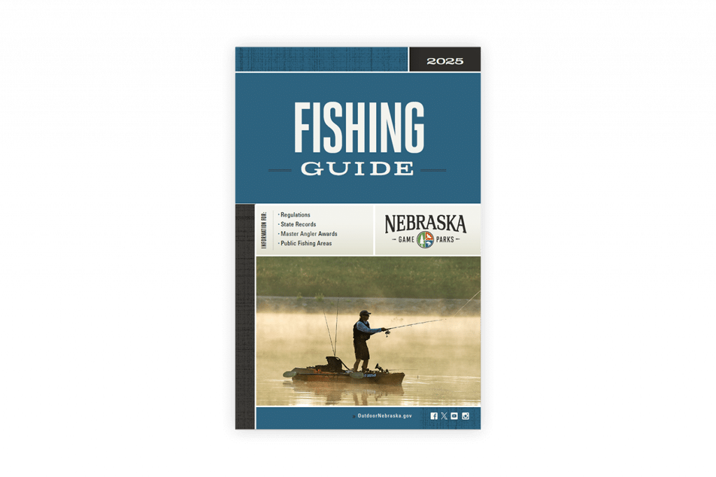 Front cover of the 2025 Nebraska Fishing Guide