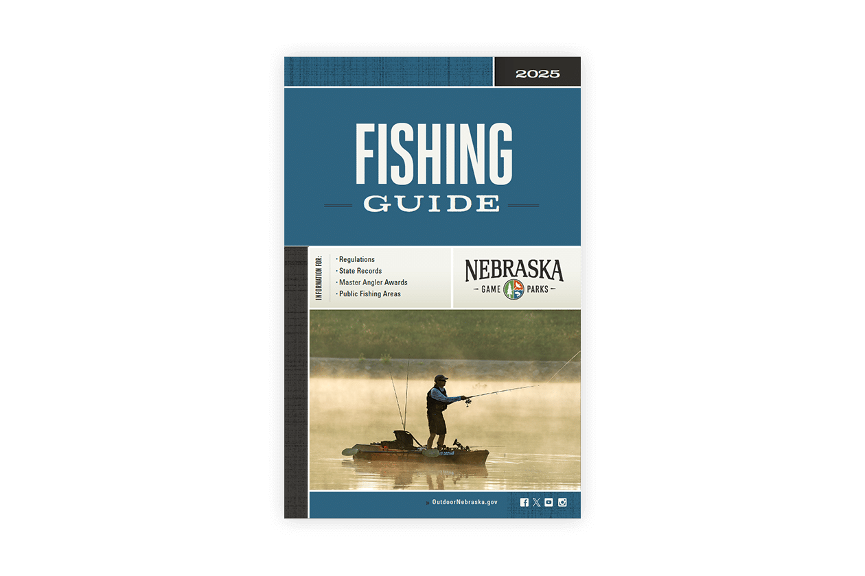 Front cover of the 2025 Nebraska Fishing Guide