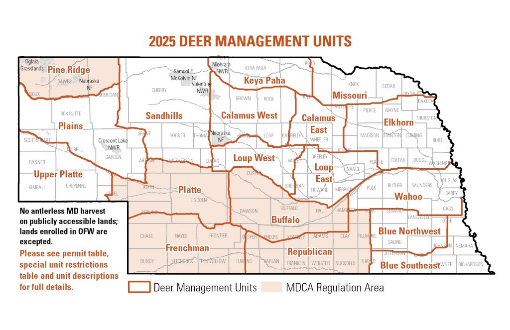 2025 Nebraska deer management unit map