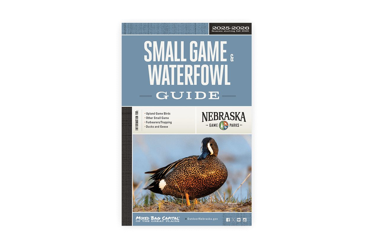 Front cover of the 2025-2026 Small Game and Waterfowl Hunting Guide