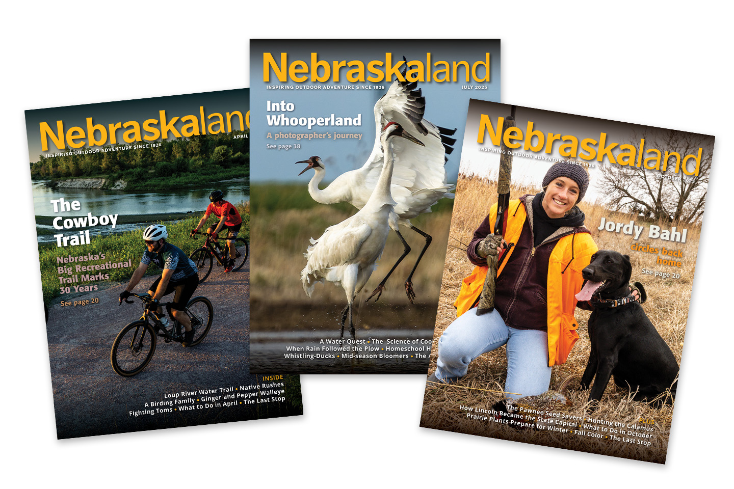 A spread of 3 Nebraskaland Magazine covers.