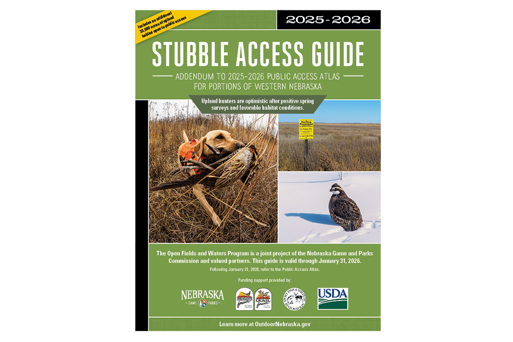 Front cover of the 2025-2026 Nebraska Stubble Access Guide.